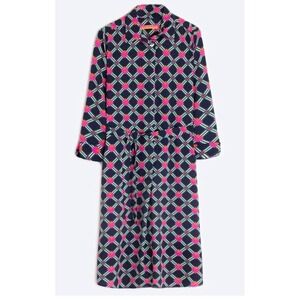 Vilagallo‎ Geometric Print Shirt Dress Navy Pink Orange Size 38 Portugal